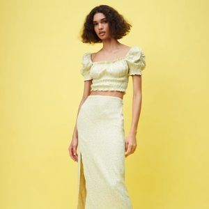 Zara Satin Effect Printed Top